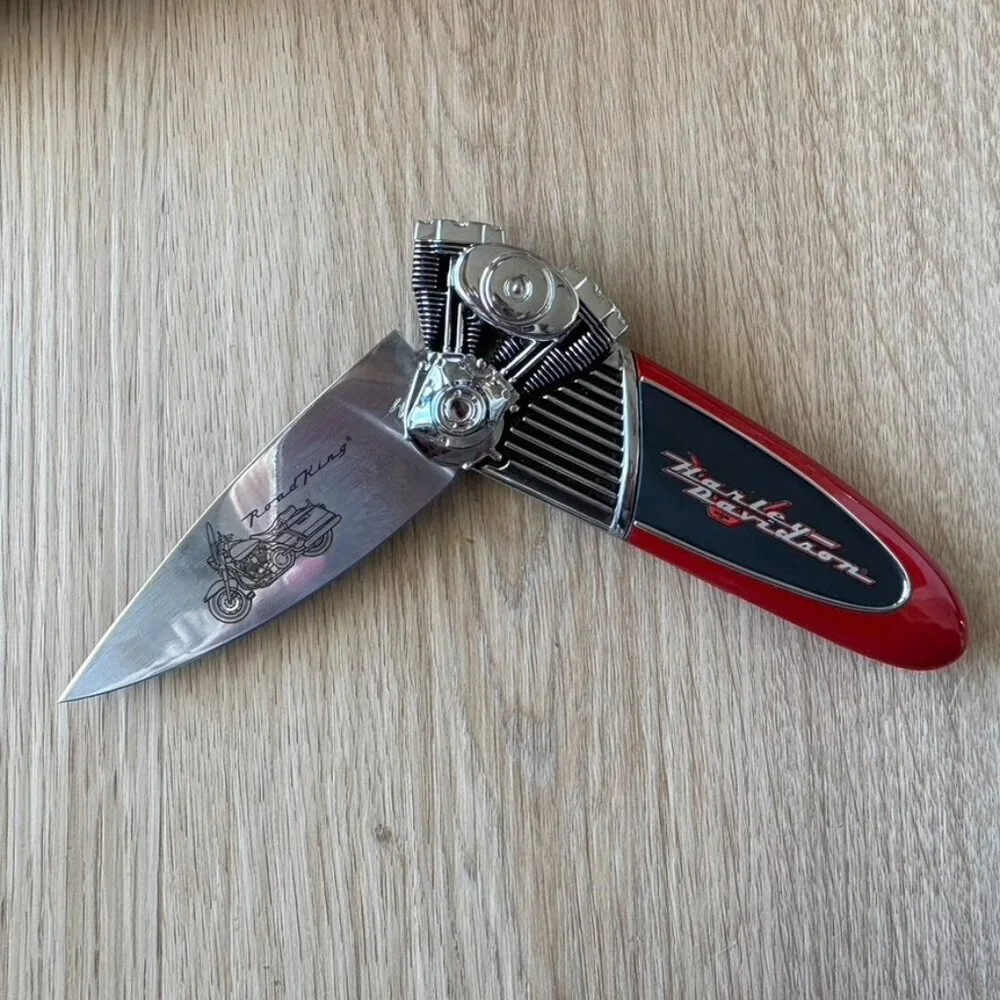 Harley Davidson x Franklin Mint Collector knives Road King Cherry red